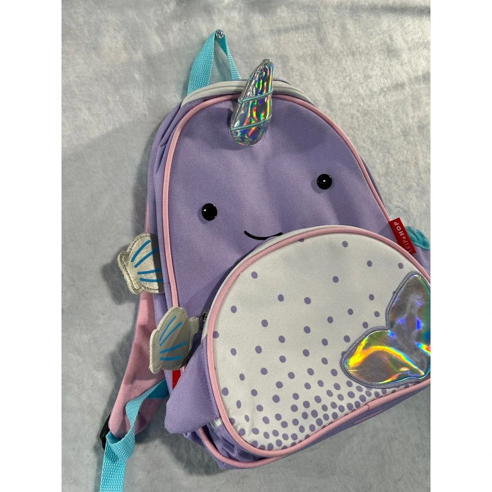Skip Hop Zoo Little Kid Backpack Narwhal Purple Pink Toddler School Bag